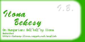 ilona bekesy business card